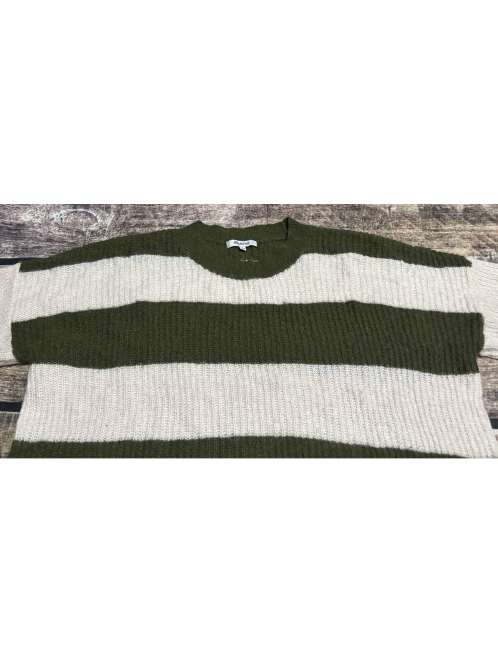 Madewell Sweater Womens Large Striped Alpaca Blend Relaxed - Picture 4 of 12